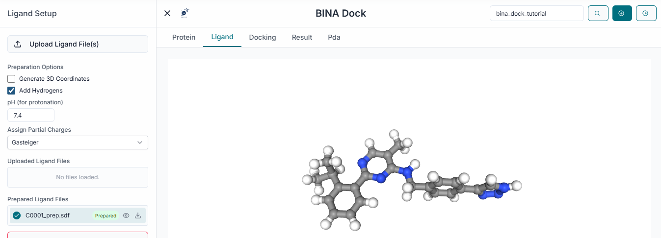 Upload Ligands button