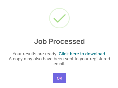 Download results button