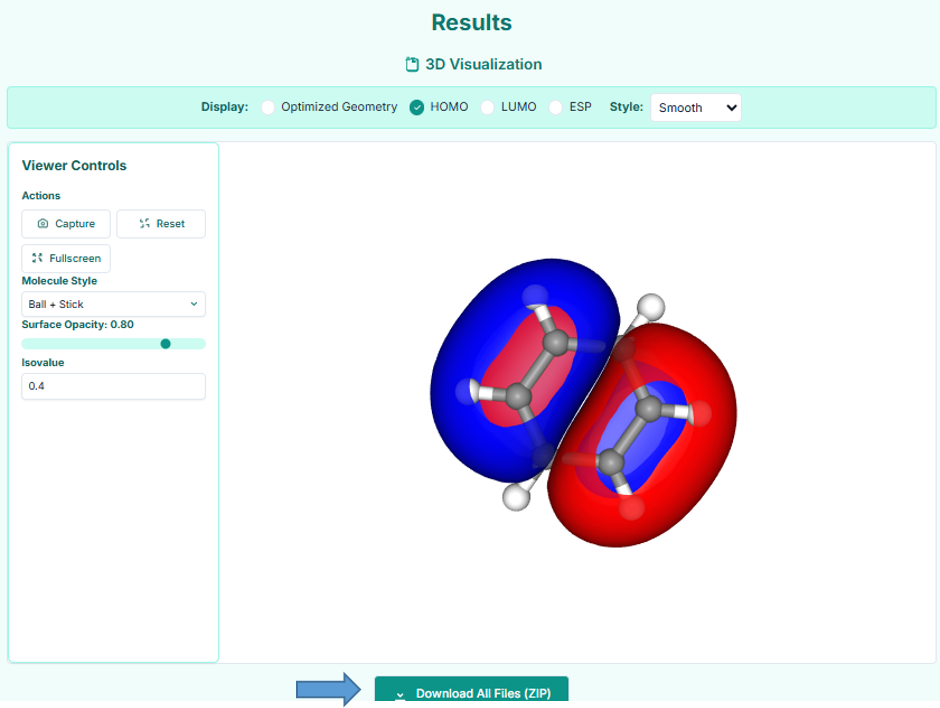 3D visualization of results