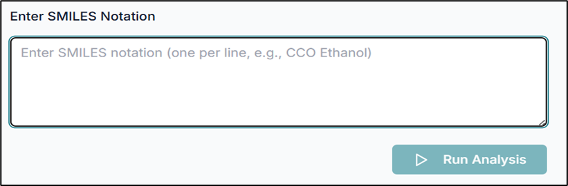 Paste SMILES input tab