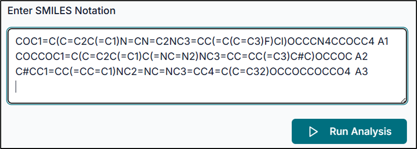 Run Analysis after pasting SMILES