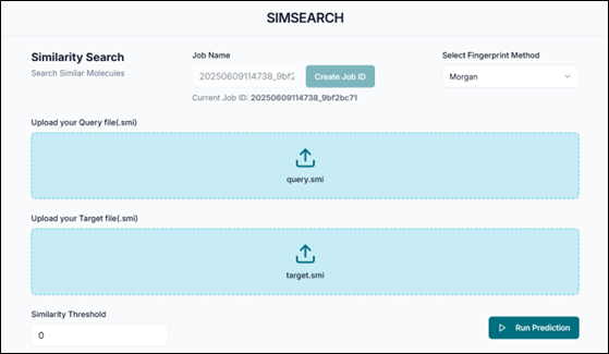 Upload query and target files