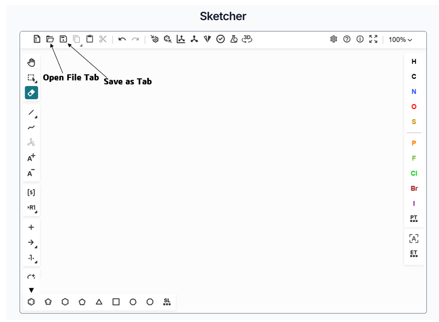 Input and Output generation tab of Sketcher
